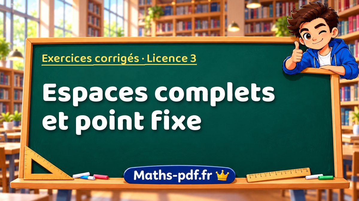 Espaces complets et point fixe – Exercices corrigés en Licence 3 sur Maths-pdf.fr