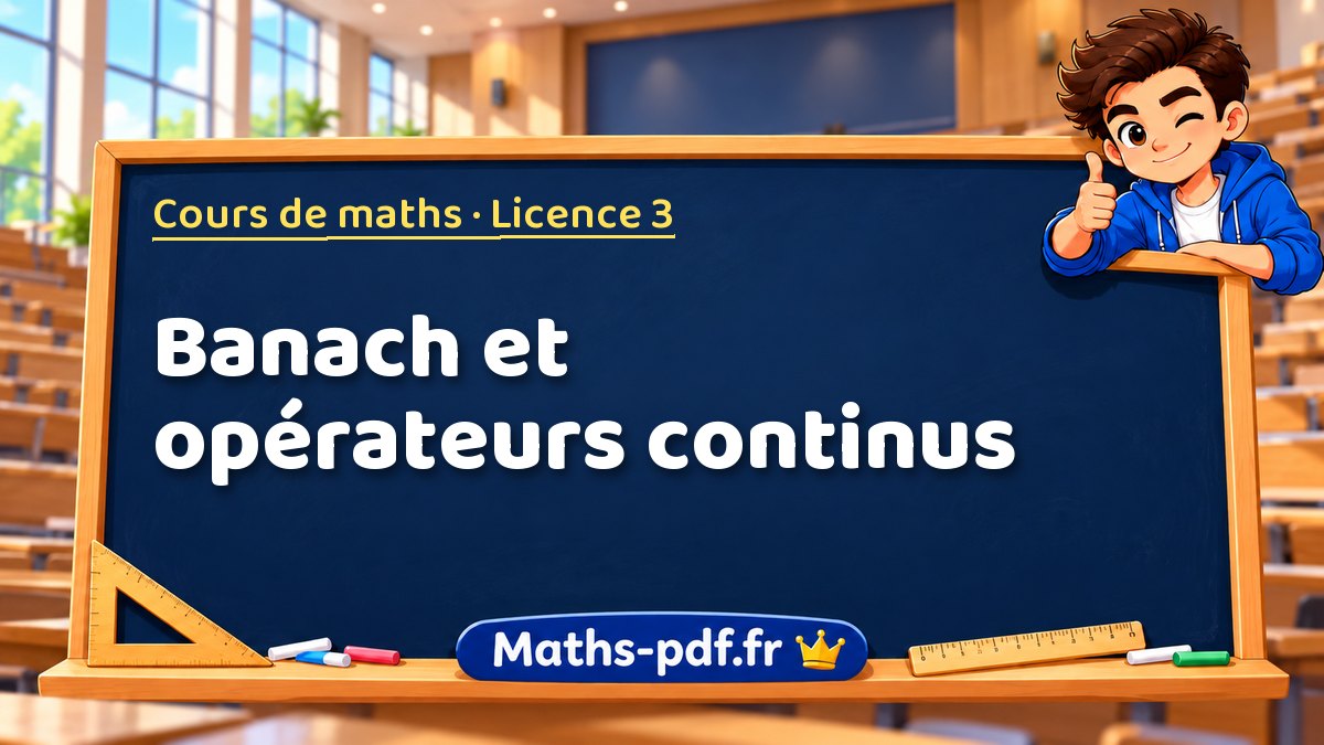 Banach et opérateurs continus – Cours de maths en Licence 3 sur Maths-pdf.fr