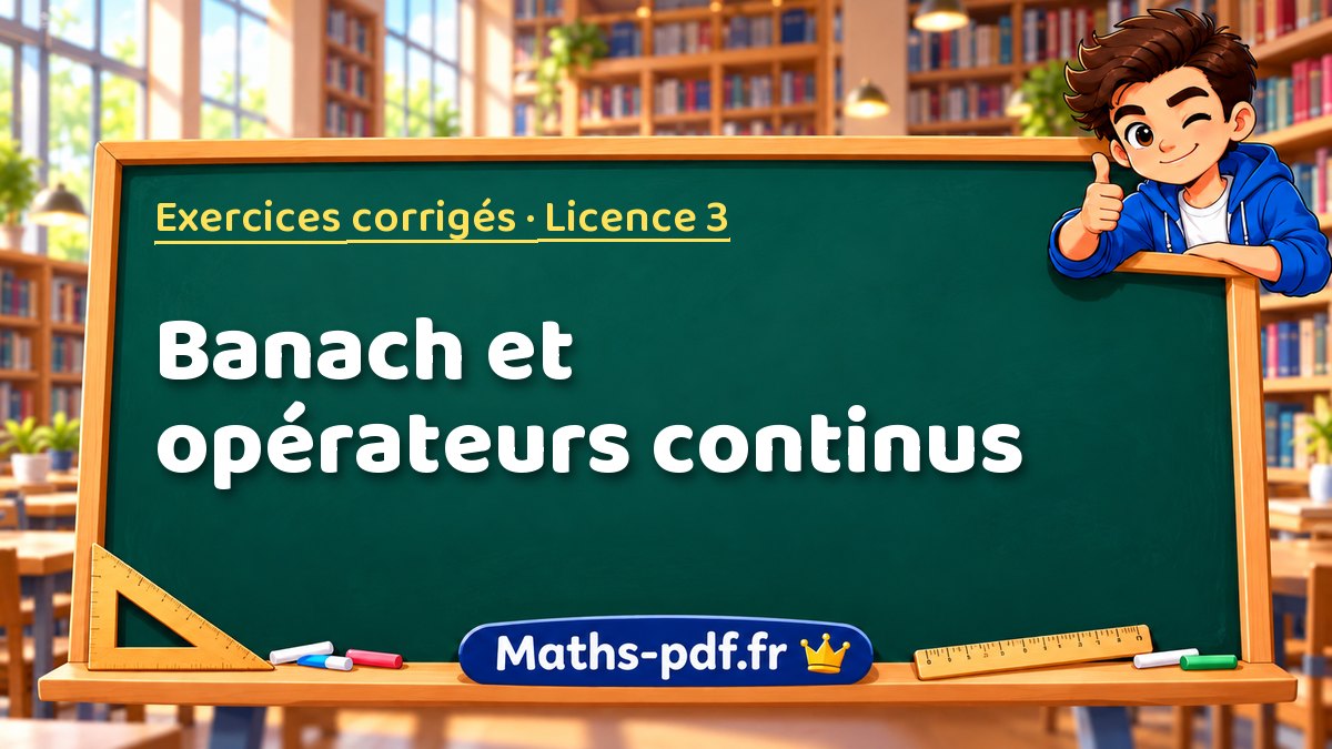 Banach et opérateurs continus – Exercices corrigés en Licence 3 sur Maths-pdf.fr
