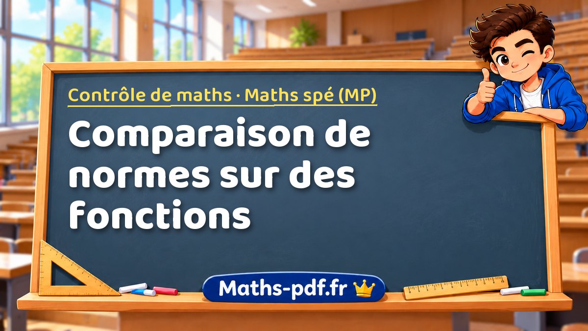 Comparaison de normes sur des fonctions – Contrôle de maths en Maths spé (MP) sur Maths-pdf.fr
