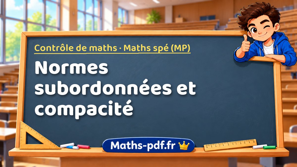 Normes subordonnées et compacité – Contrôle de maths en Maths spé (MP) sur Maths-pdf.fr