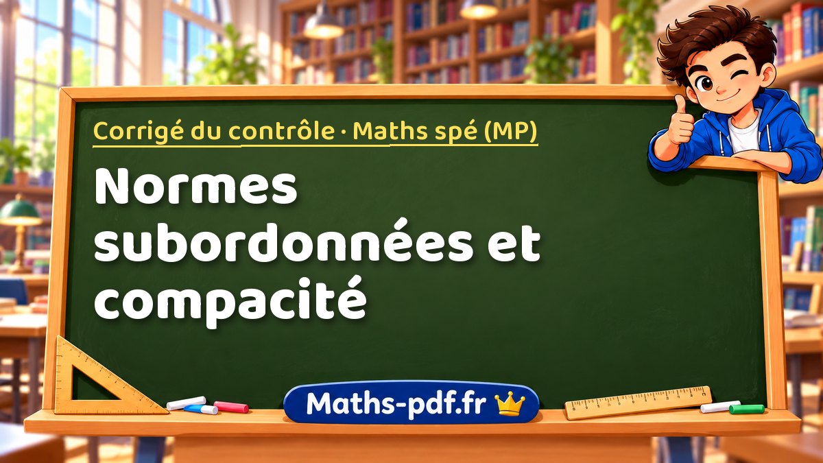 Normes subordonnées et compacité – Corrigé du contrôle en Maths spé (MP) sur Maths-pdf.fr