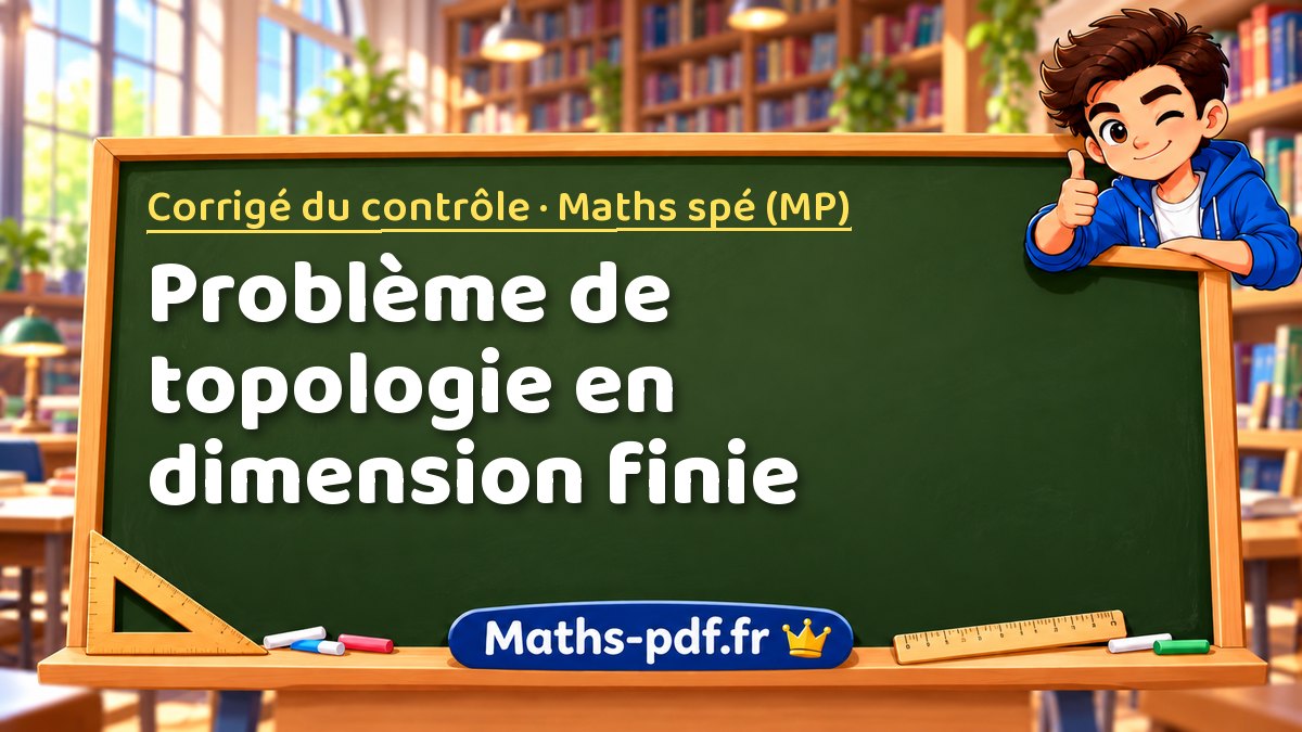 Problème de topologie en dimension finie – Corrigé du contrôle en Maths spé (MP) sur Maths-pdf.fr