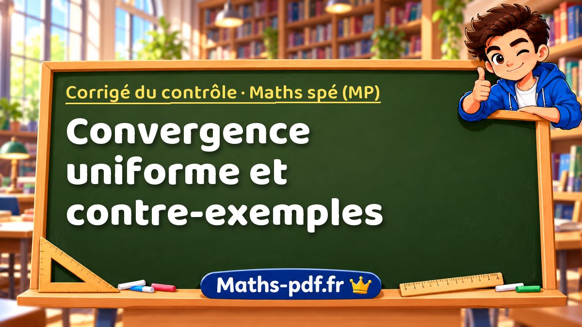 Convergence uniforme et contre-exemples – Corrigé du contrôle en Maths spé (MP) sur Maths-pdf.fr