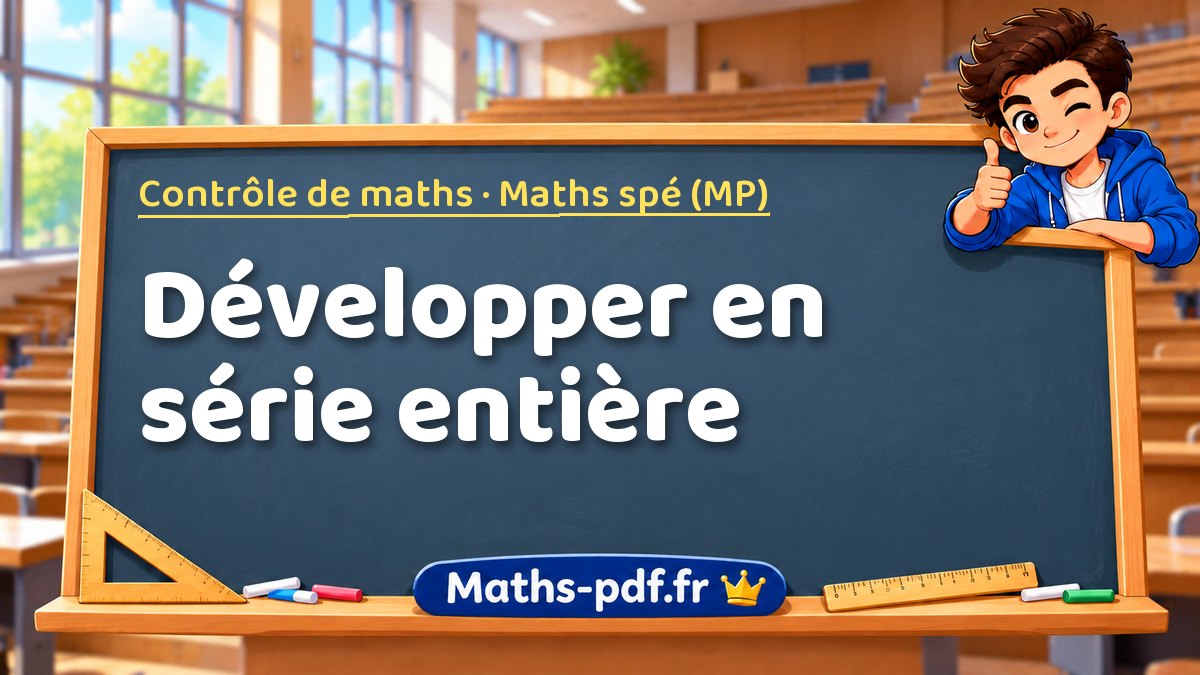 Développer en série entière – Contrôle de maths en Maths spé (MP) sur Maths-pdf.fr