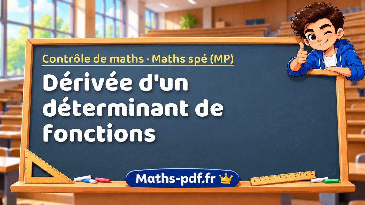 Dérivée d'un déterminant de fonctions – Contrôle de maths en Maths spé (MP) sur Maths-pdf.fr