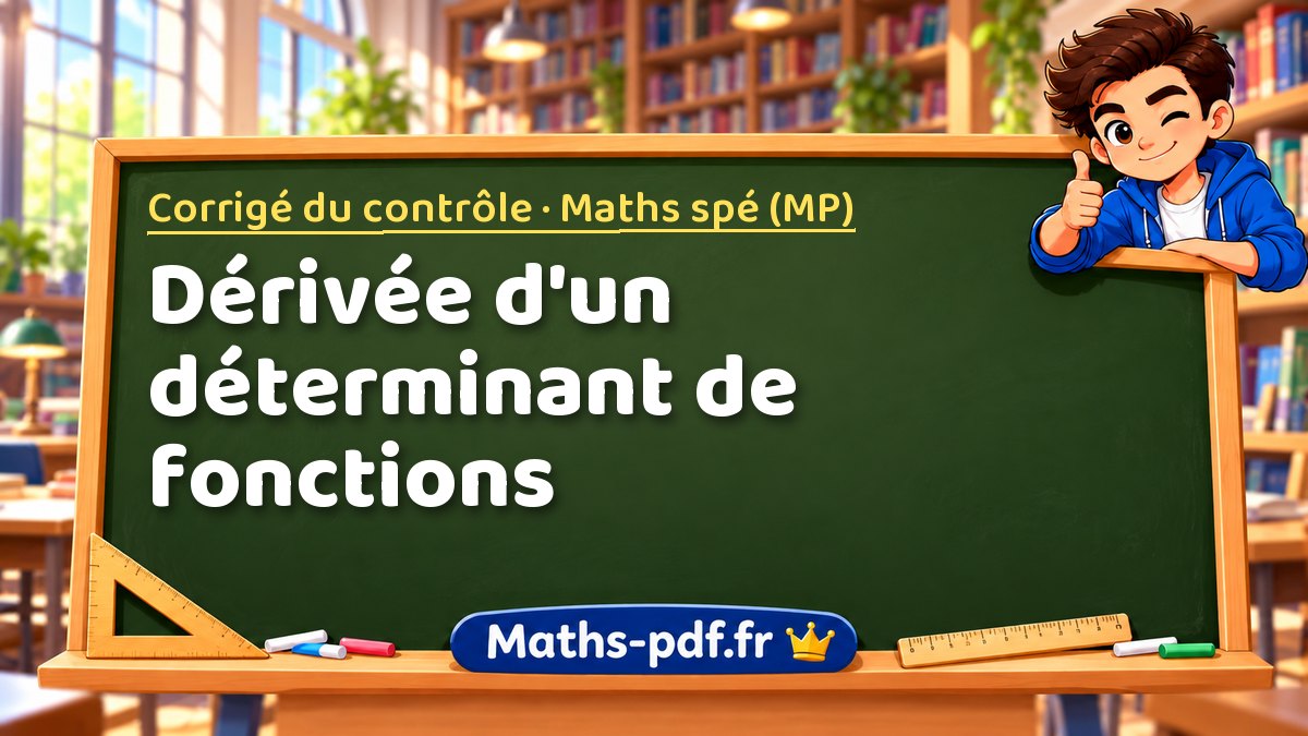 Dérivée d'un déterminant de fonctions – Corrigé du contrôle en Maths spé (MP) sur Maths-pdf.fr