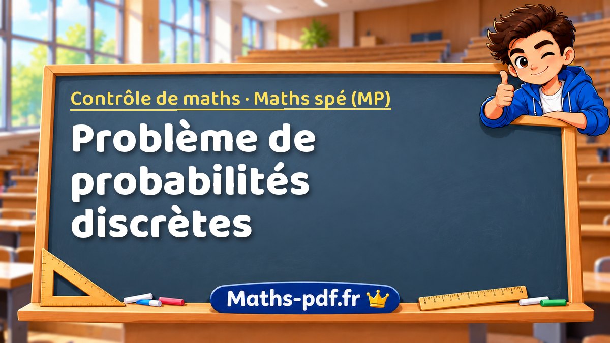 Problème de probabilités discrètes – Contrôle de maths en Maths spé (MP) sur Maths-pdf.fr