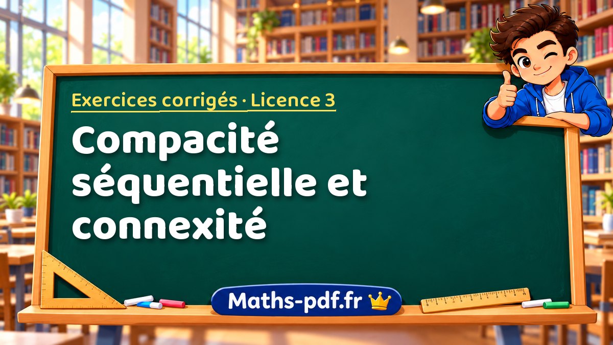 Compacité séquentielle et connexité – Exercices corrigés en Licence 3 sur Maths-pdf.fr
