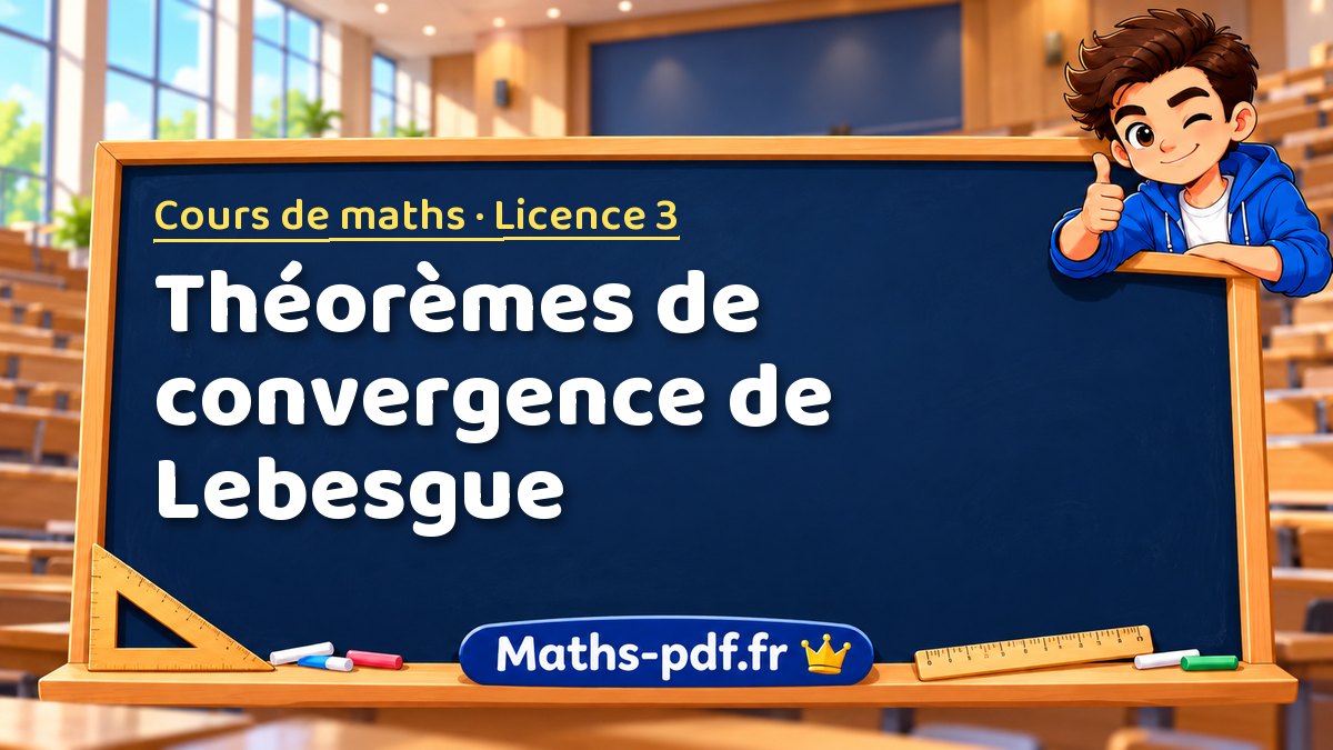 Théorèmes de convergence de Lebesgue – Cours de maths en Licence 3 sur Maths-pdf.fr