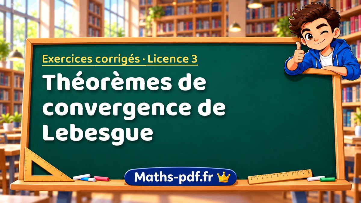 Théorèmes de convergence de Lebesgue – Exercices corrigés en Licence 3 sur Maths-pdf.fr
