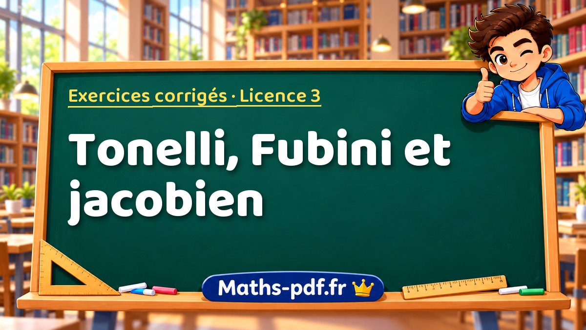 Tonelli, Fubini et jacobien – Exercices corrigés en Licence 3 sur Maths-pdf.fr