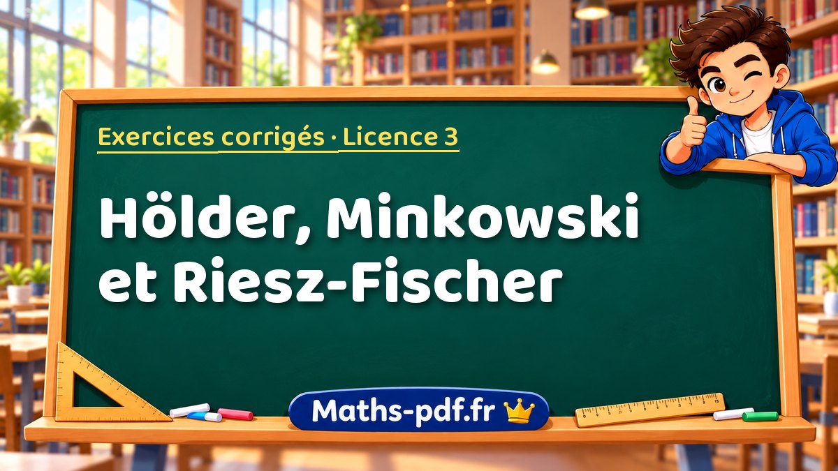 Hölder, Minkowski et Riesz-Fischer – Exercices corrigés en Licence 3 sur Maths-pdf.fr