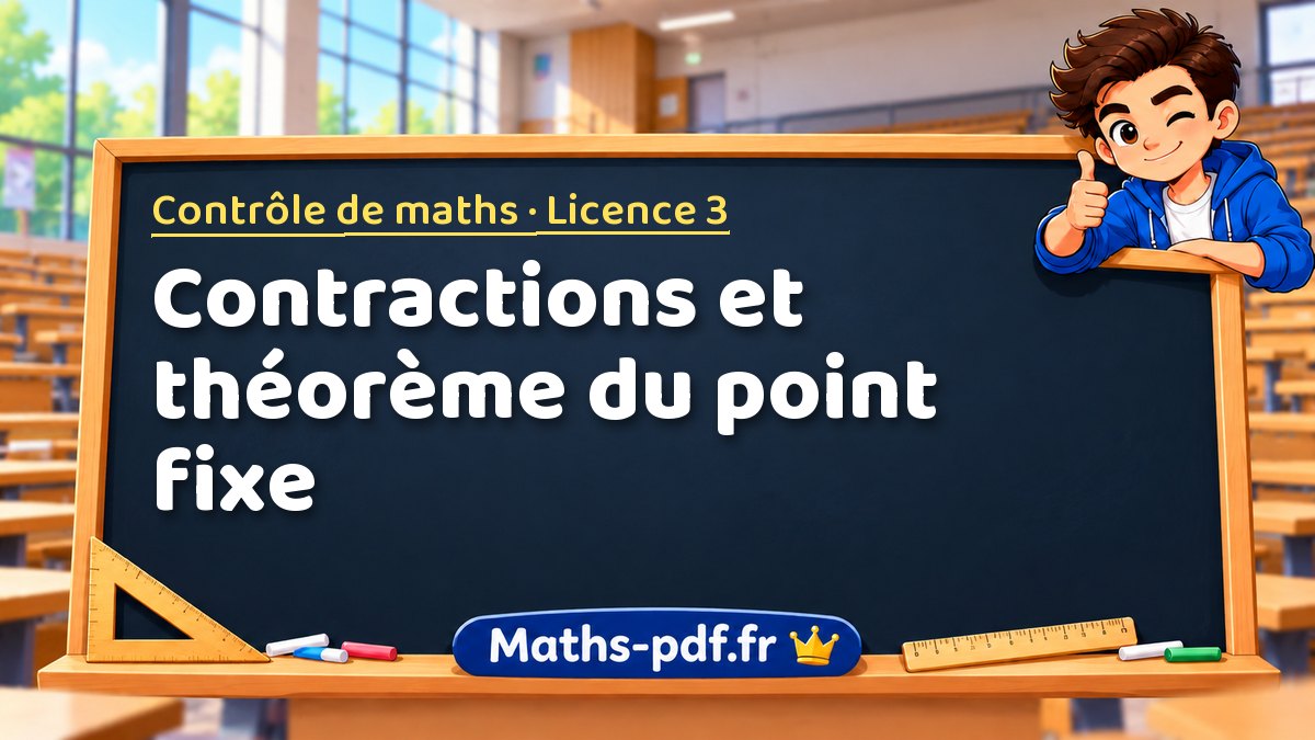 Contractions et théorème du point fixe – Contrôle de maths en Licence 3 sur Maths-pdf.fr