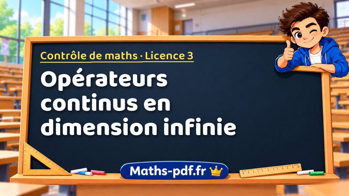 Opérateurs continus en dimension infinie – Contrôle de maths en Licence 3 sur Maths-pdf.fr