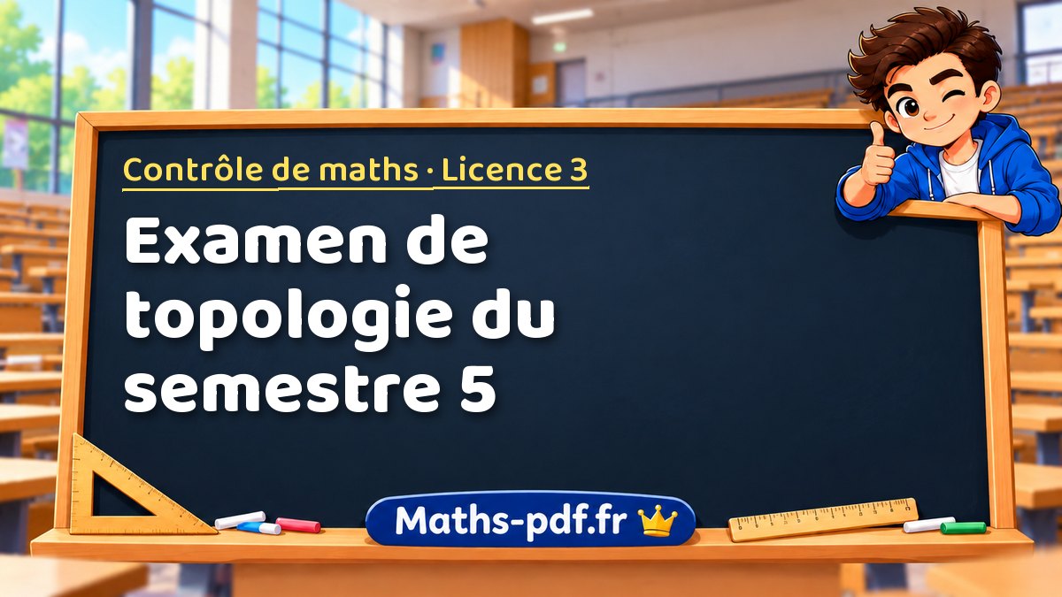 Examen de topologie du semestre 5 – Contrôle de maths en Licence 3 sur Maths-pdf.fr