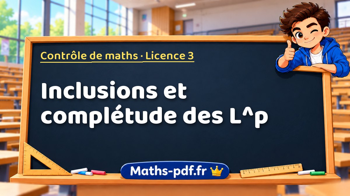 Inclusions et complétude des L^p – Contrôle de maths en Licence 3 sur Maths-pdf.fr
