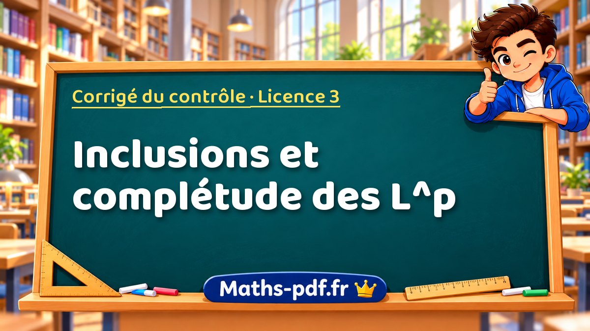 Inclusions et complétude des L^p – Corrigé du contrôle en Licence 3 sur Maths-pdf.fr