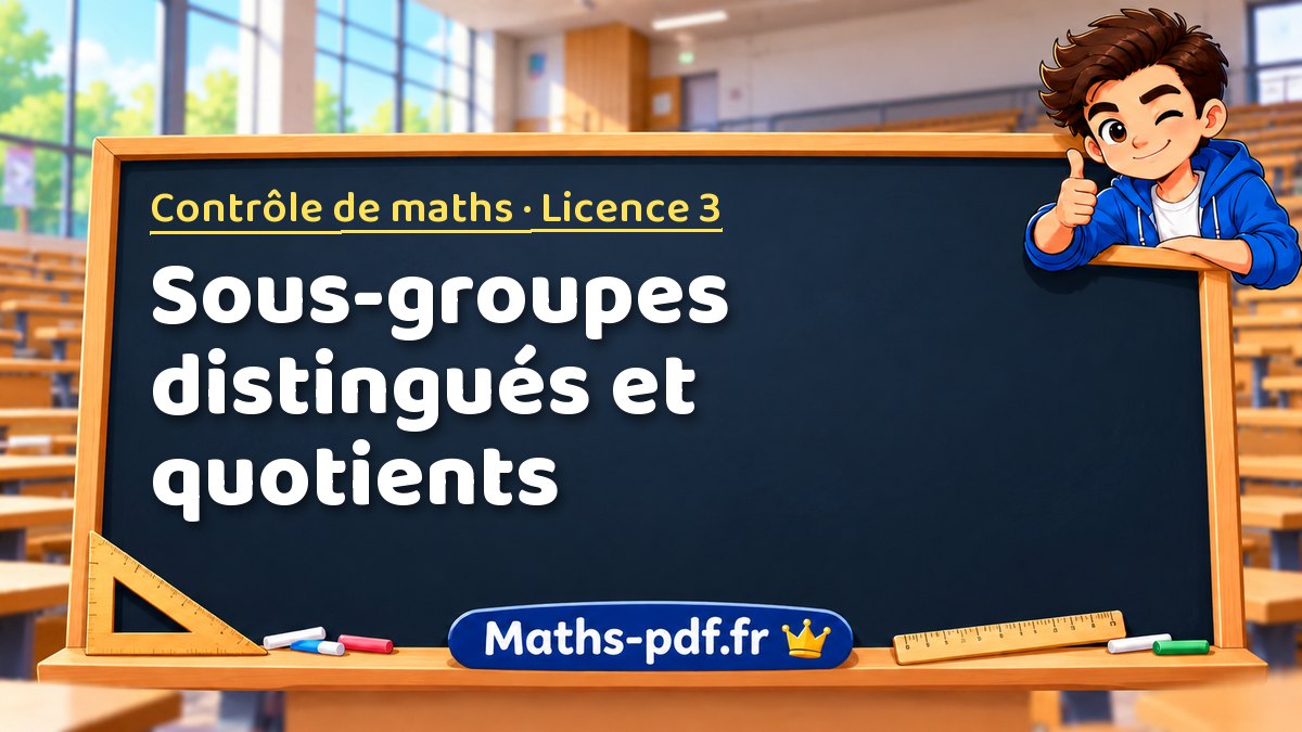 Sous-groupes distingués et quotients – Contrôle de maths en Licence 3 sur Maths-pdf.fr