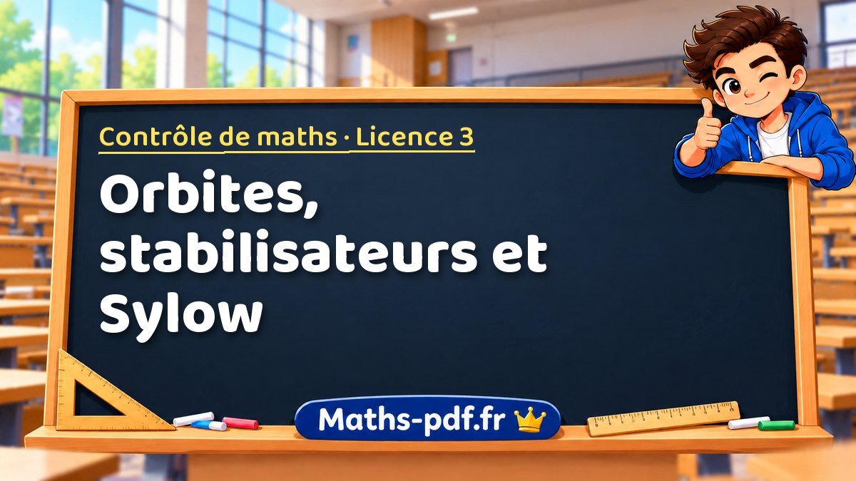 Orbites, stabilisateurs et Sylow – Contrôle de maths en Licence 3 sur Maths-pdf.fr