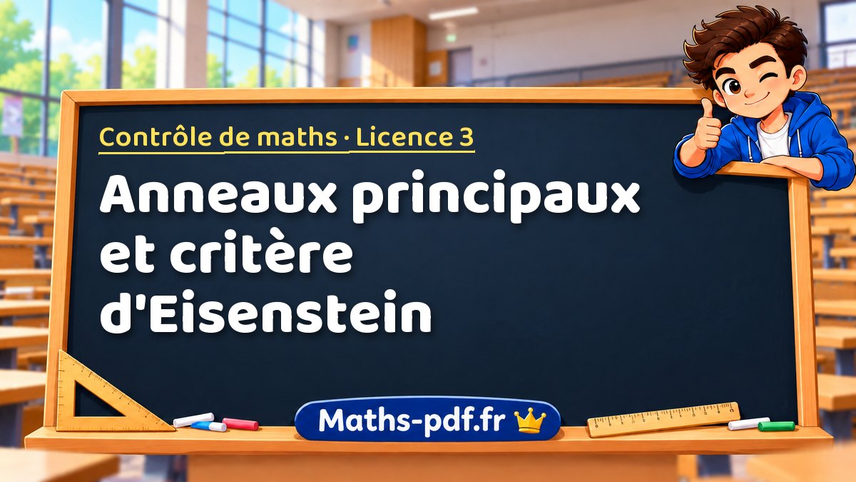 Anneaux principaux et critère d'Eisenstein – Contrôle de maths en Licence 3 sur Maths-pdf.fr