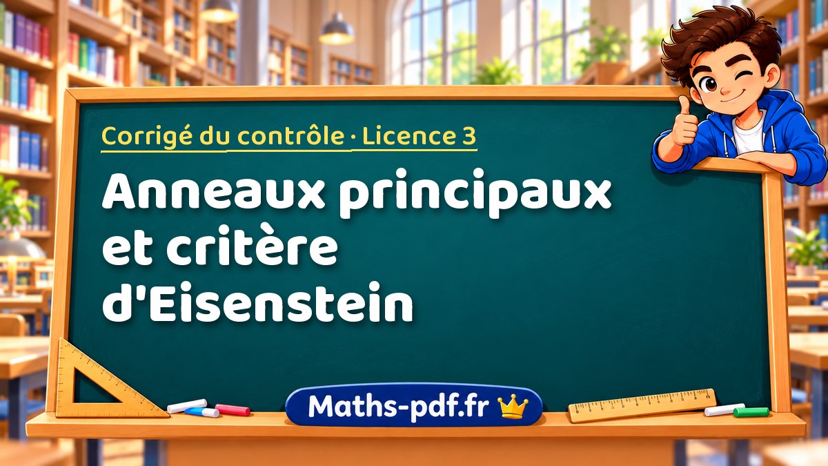 Anneaux principaux et critère d'Eisenstein – Corrigé du contrôle en Licence 3 sur Maths-pdf.fr