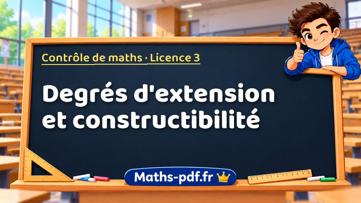 Degrés d'extension et constructibilité – Contrôle de maths en Licence 3 sur Maths-pdf.fr