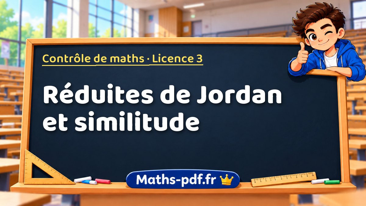 Réduites de Jordan et similitude – Contrôle de maths en Licence 3 sur Maths-pdf.fr