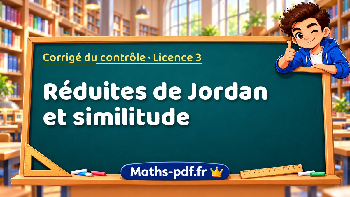 Réduites de Jordan et similitude – Corrigé du contrôle en Licence 3 sur Maths-pdf.fr