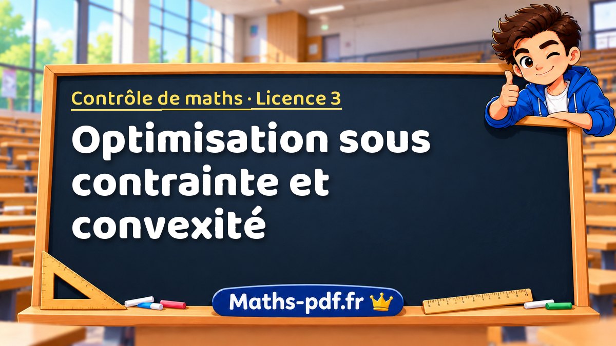 Optimisation sous contrainte et convexité – Contrôle de maths en Licence 3 sur Maths-pdf.fr
