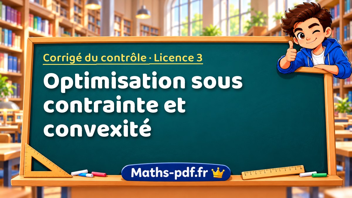 Optimisation sous contrainte et convexité – Corrigé du contrôle en Licence 3 sur Maths-pdf.fr