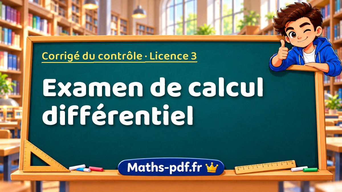 Examen de calcul différentiel – Corrigé du contrôle en Licence 3 sur Maths-pdf.fr
