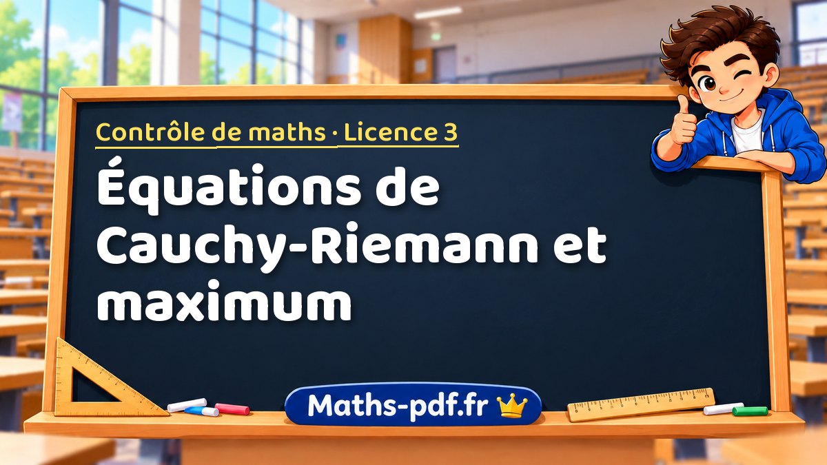 Équations de Cauchy-Riemann et maximum – Contrôle de maths en Licence 3 sur Maths-pdf.fr