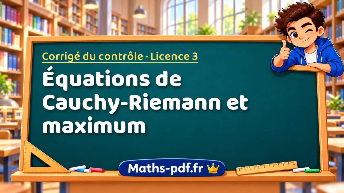Équations de Cauchy-Riemann et maximum – Corrigé du contrôle en Licence 3 sur Maths-pdf.fr