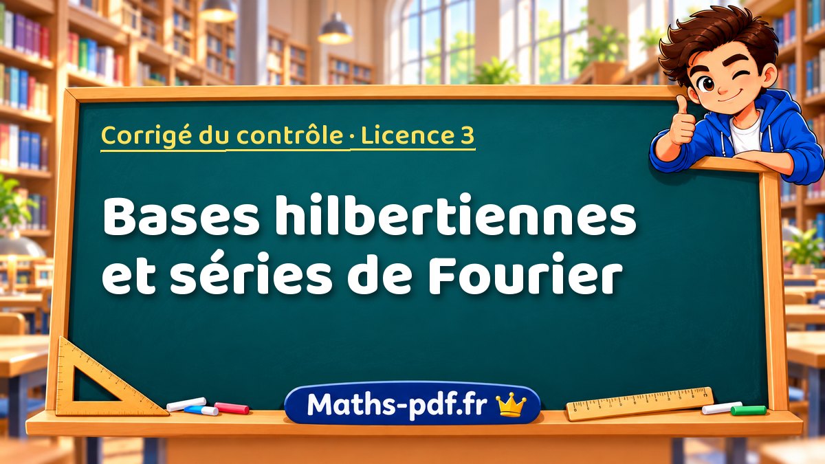 Bases hilbertiennes et séries de Fourier – Corrigé du contrôle en Licence 3 sur Maths-pdf.fr