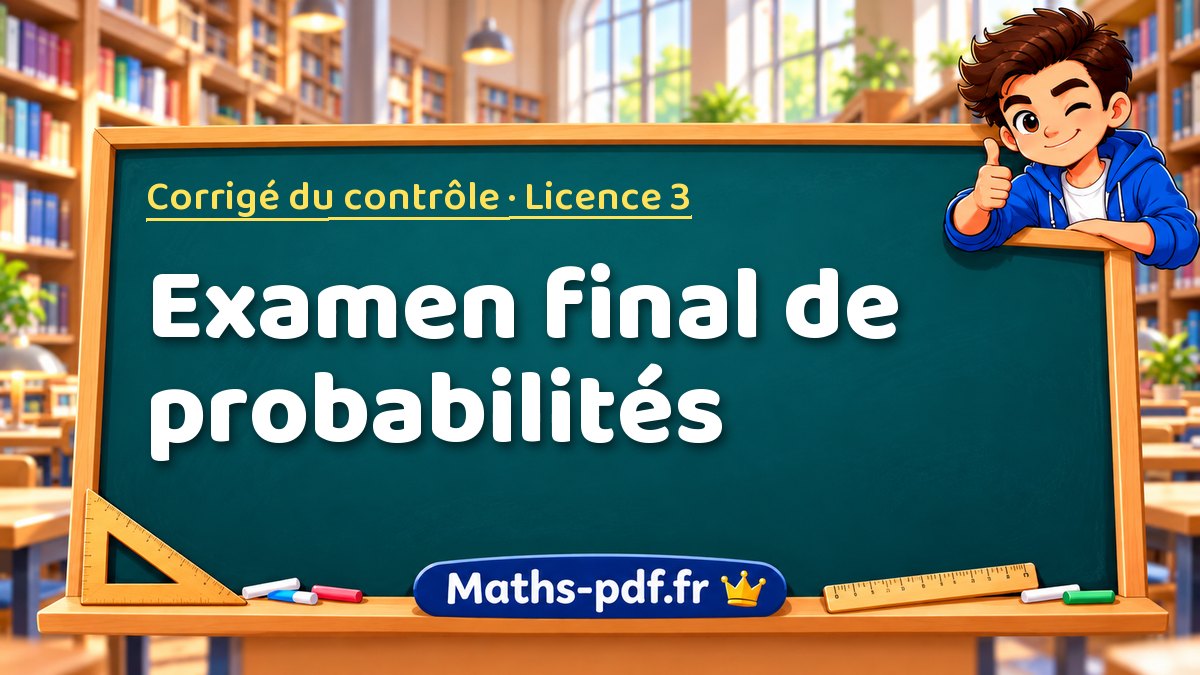 Examen final de probabilités – Corrigé du contrôle en Licence 3 sur Maths-pdf.fr