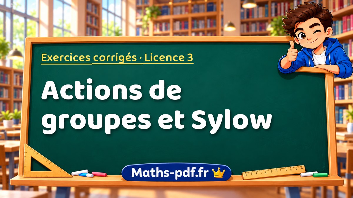 Actions de groupes et Sylow – Exercices corrigés en Licence 3 sur Maths-pdf.fr