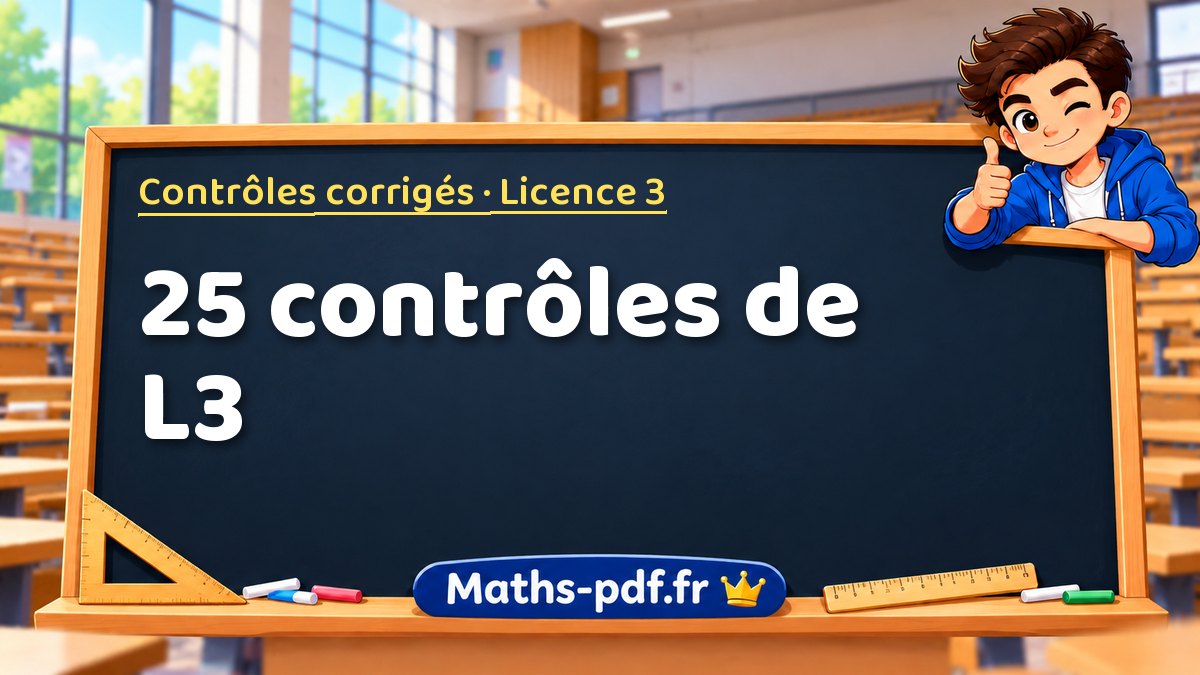 25 contrôles de L3 : cours, exercices, QCM et contrôles corrigés sur Maths-pdf.fr