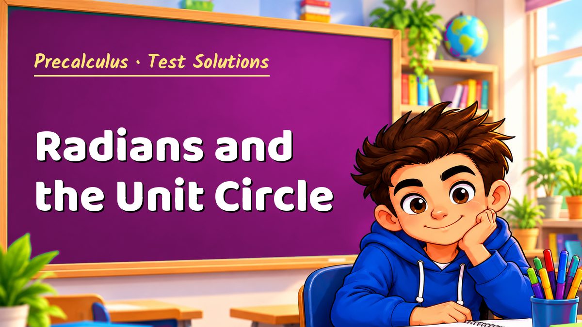 Precalculus math test solutions: Radians and the Unit Circle – Maths PDF