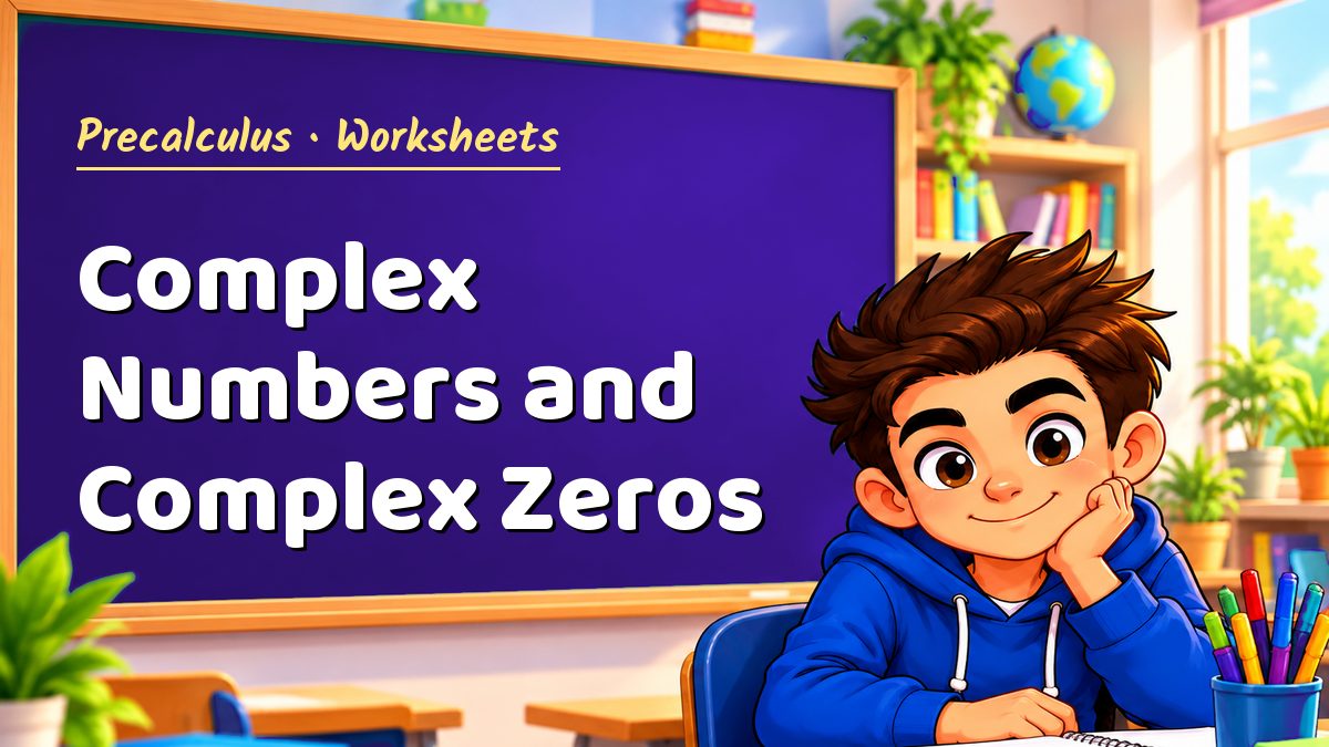 Precalculus math worksheet: Complex Numbers and Complex Zeros – Maths PDF