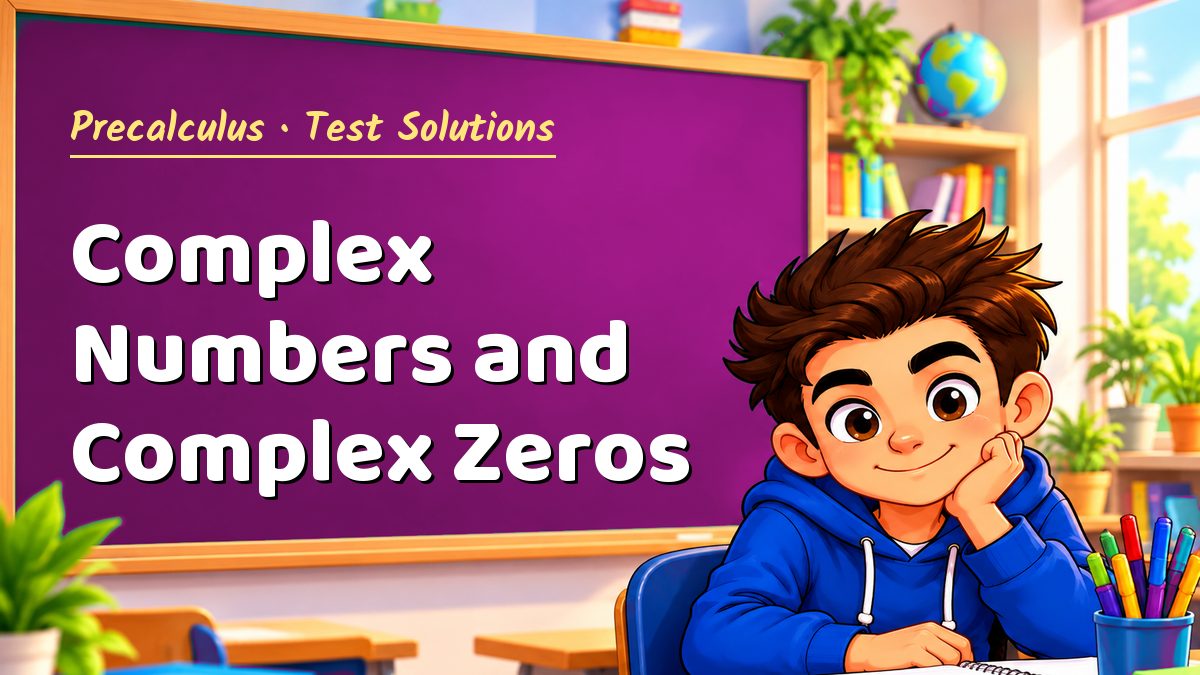 Precalculus math test solutions: Complex Numbers and Complex Zeros – Maths PDF