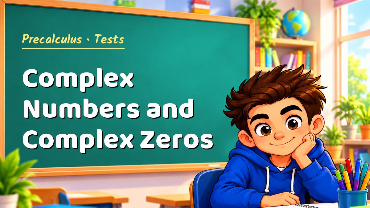 Precalculus math test: Complex Numbers and Complex Zeros – Maths PDF