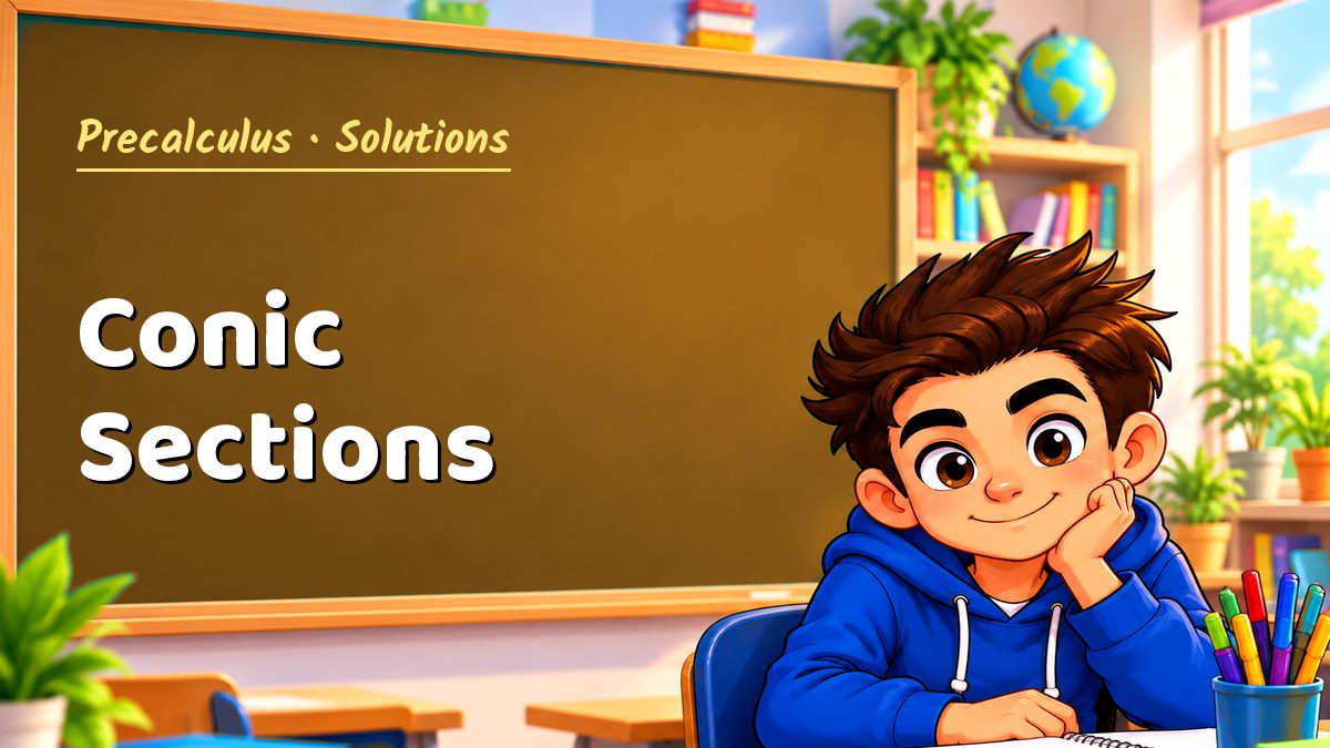 Precalculus math worksheet solutions: Conic Sections – Maths PDF