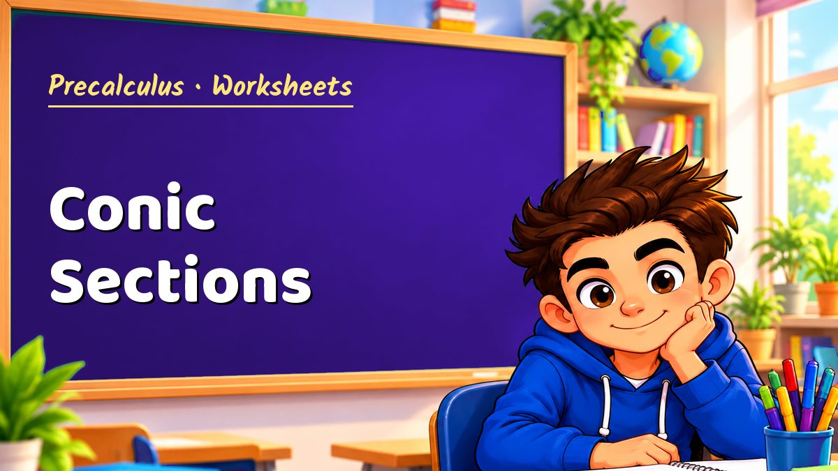 Precalculus math worksheet: Conic Sections – Maths PDF
