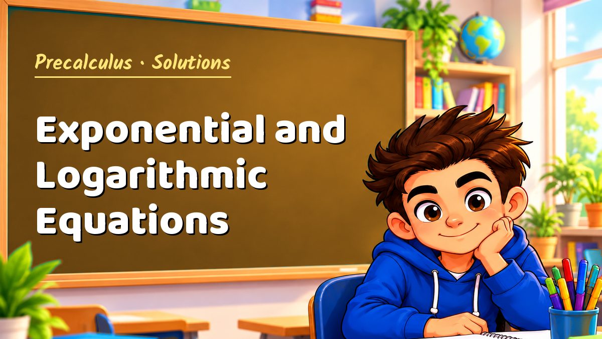 Precalculus math worksheet solutions: Exponential and Logarithmic Equations – Maths PDF