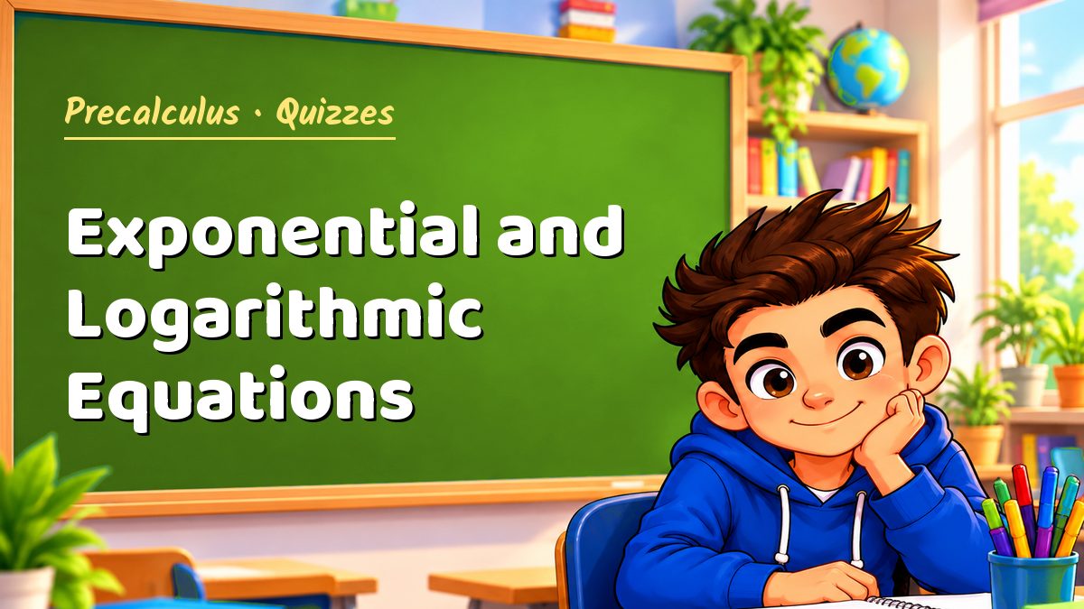 Precalculus math quiz: Exponential and Logarithmic Equations – Maths PDF