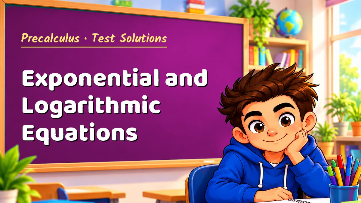 Precalculus math test solutions: Exponential and Logarithmic Equations – Maths PDF