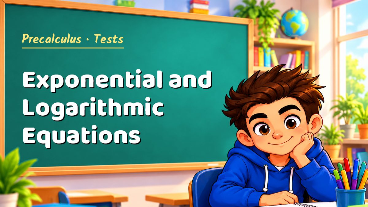 Precalculus math test: Exponential and Logarithmic Equations – Maths PDF