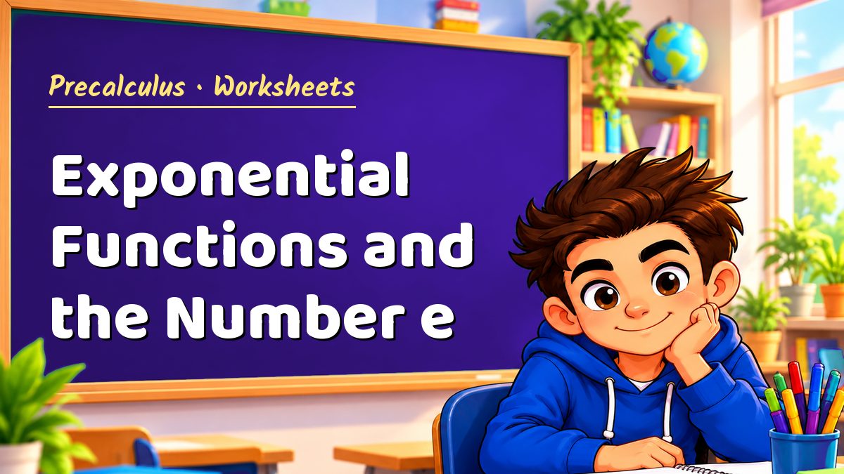 Precalculus math worksheet: Exponential Functions and the Number e – Maths PDF