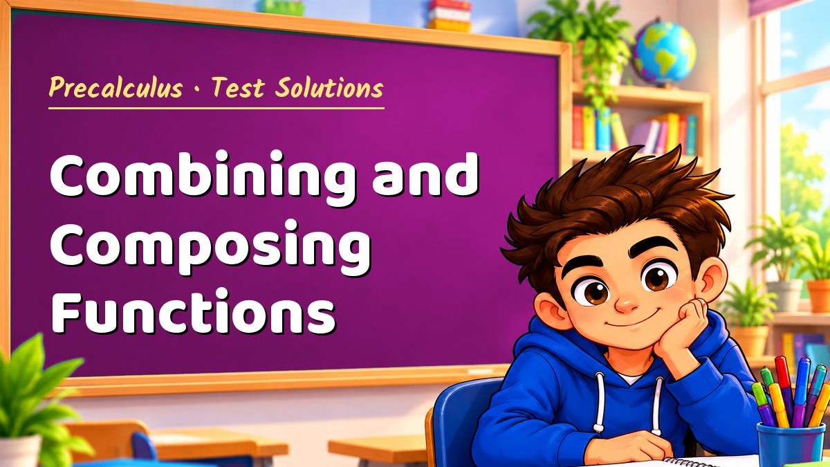 Precalculus math test solutions: Combining and Composing Functions – Maths PDF